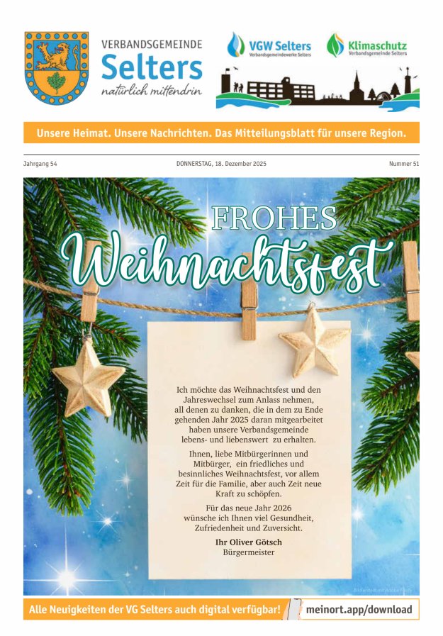 Unsere Verbandsgemeinde Selters Ww Titelblatt 51/2025