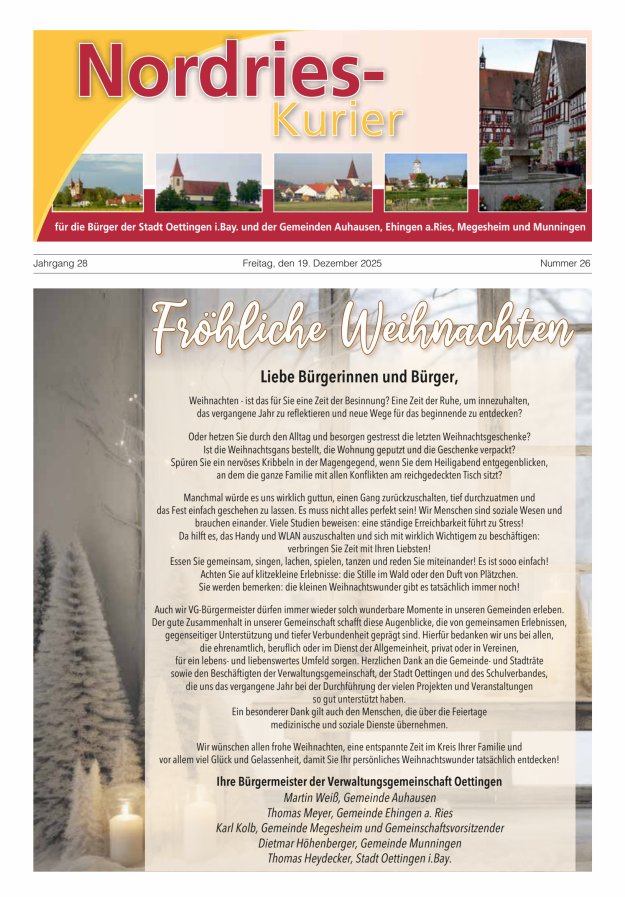 NordRies-Kurier Titelblatt 26/2025