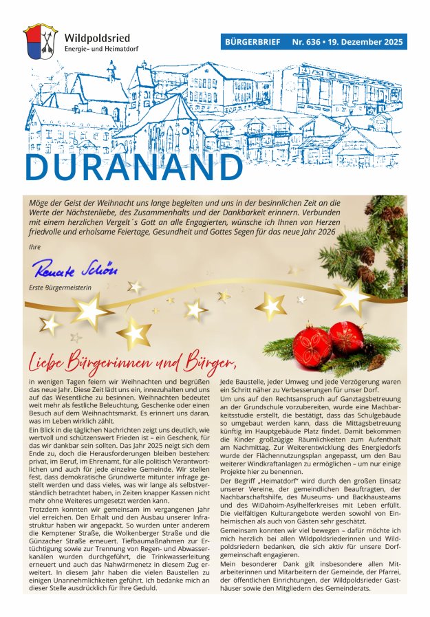 Wildpoldsrieder Duranand Titelblatt 636/2025