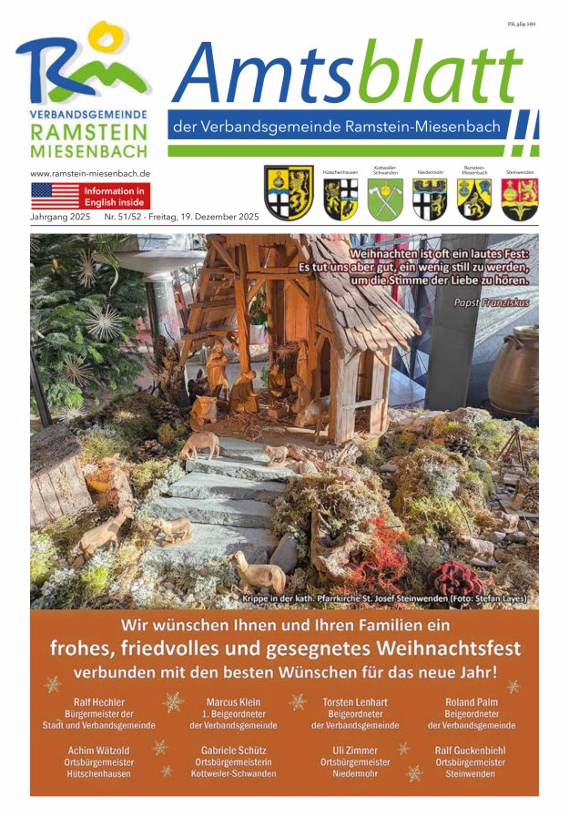 Amtsblatt VG Ramstein-Miesenbach Titelblatt 51/2025