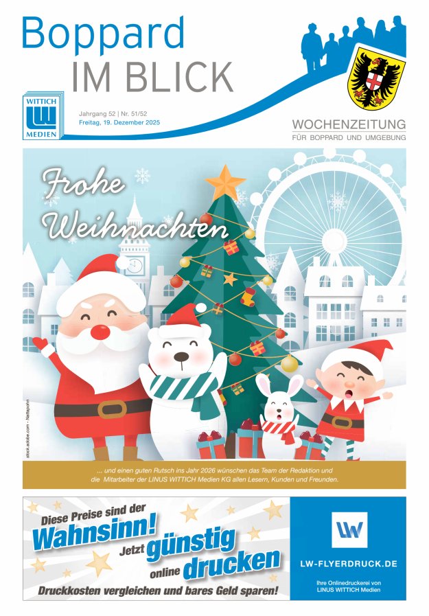 Boppard im Blick - Heimatzeitung für die Stadt Boppard Titelblatt 51/2025