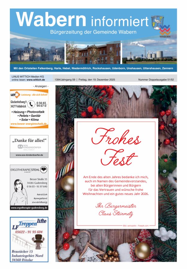 Wabern informiert Titelblatt 51/2025