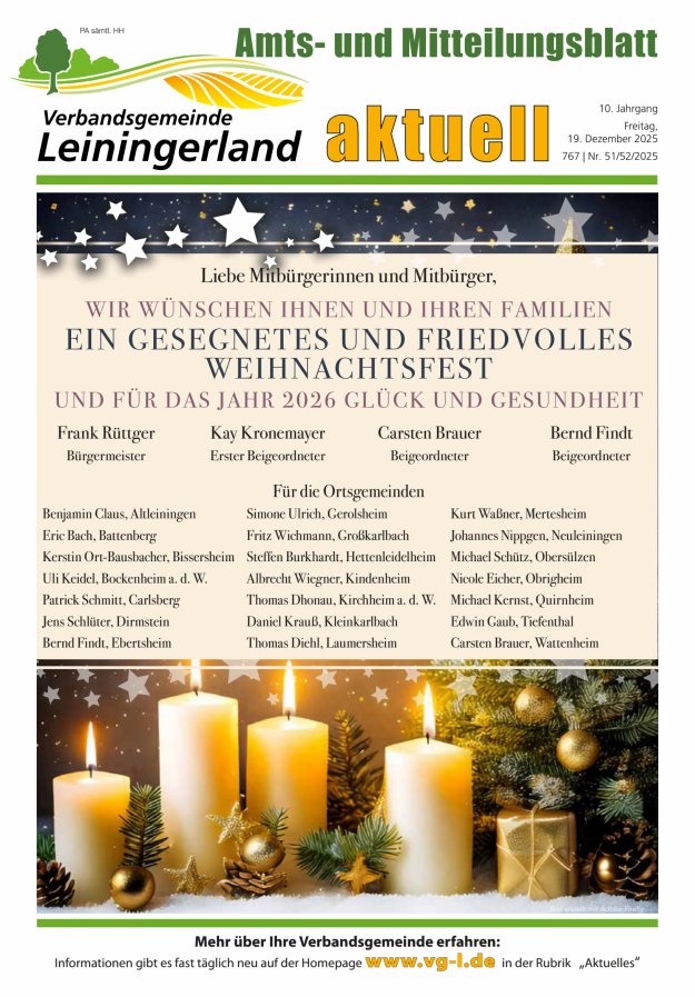 VG Leiningerland aktuell Titelblatt 51/2025