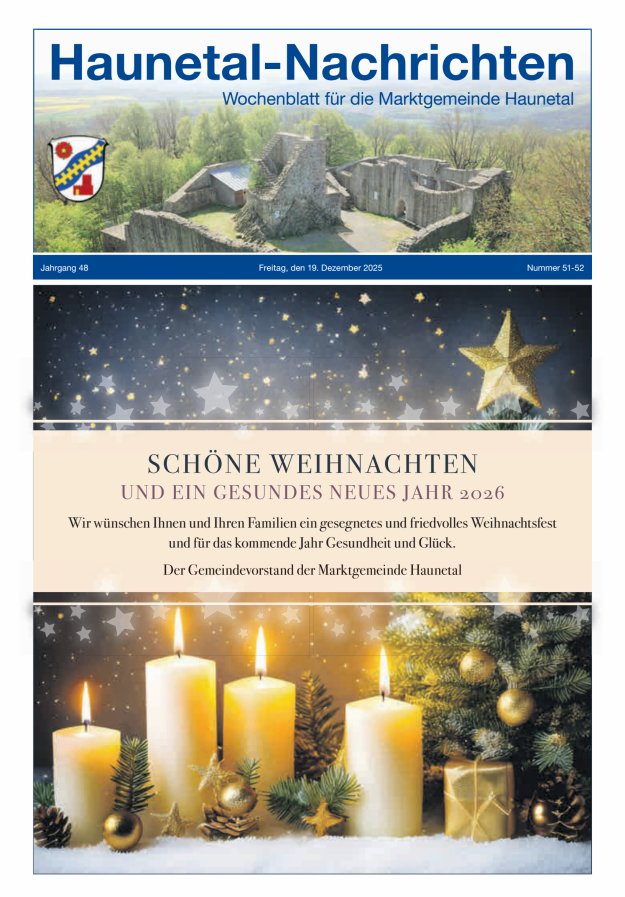 Haunetal-Nachrichten Titelblatt 51/2025