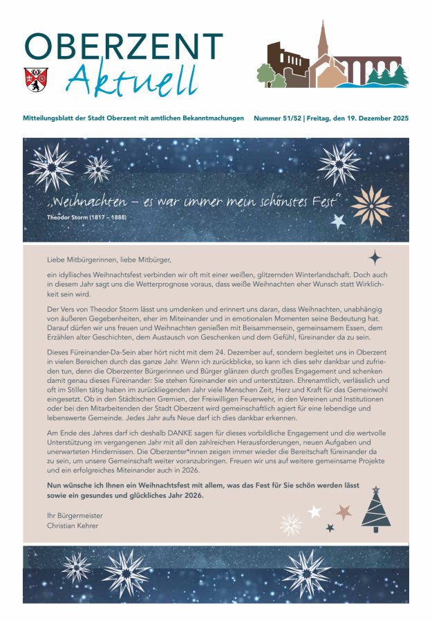 Oberzent aktuell Titelblatt 51/2025