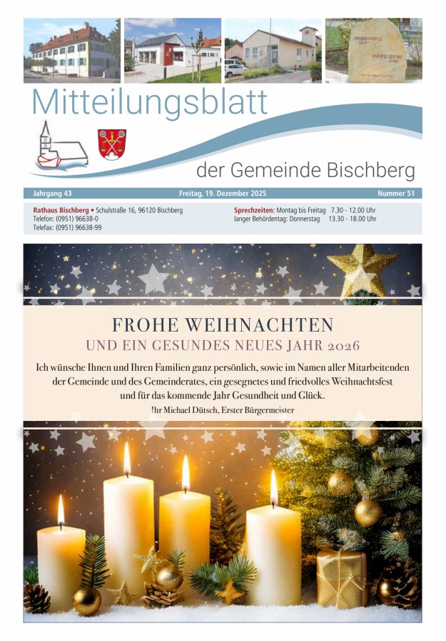 Mitteilungsblatt der Gemeinde Bischberg Titelblatt 51/2025