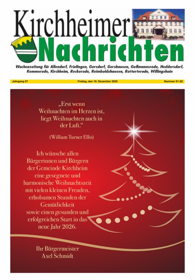 Kirchheimer Nachrichten Titelblatt 51/2025