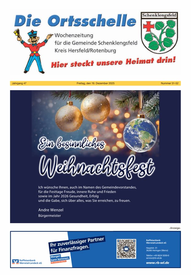 Die Ortsschelle Titelblatt 51/2025