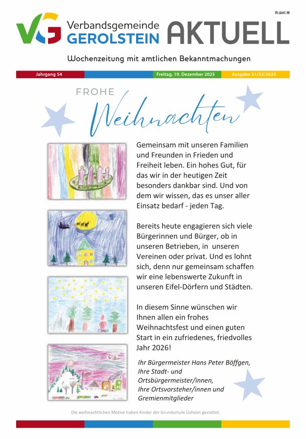 Verbandsgemeinde Gerolstein aktuell Titelblatt 51/2025