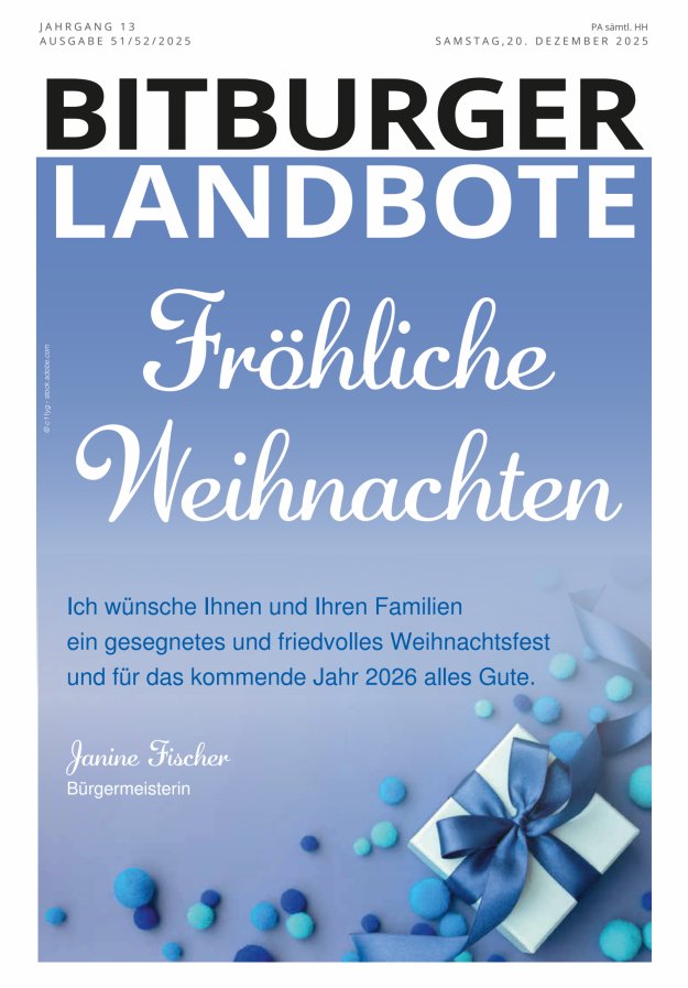 Bitburger Landbote Titelblatt 51/2025