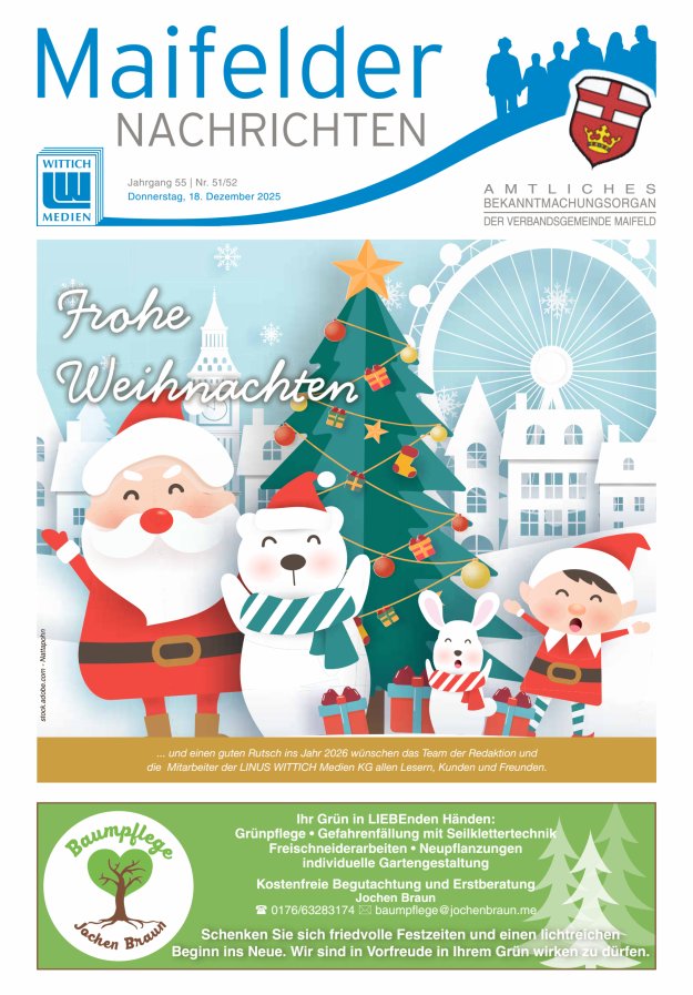 Maifelder Nachrichten - Wochenzeitung der Verbandsgemeinde Maifeld Titelblatt 51/2025