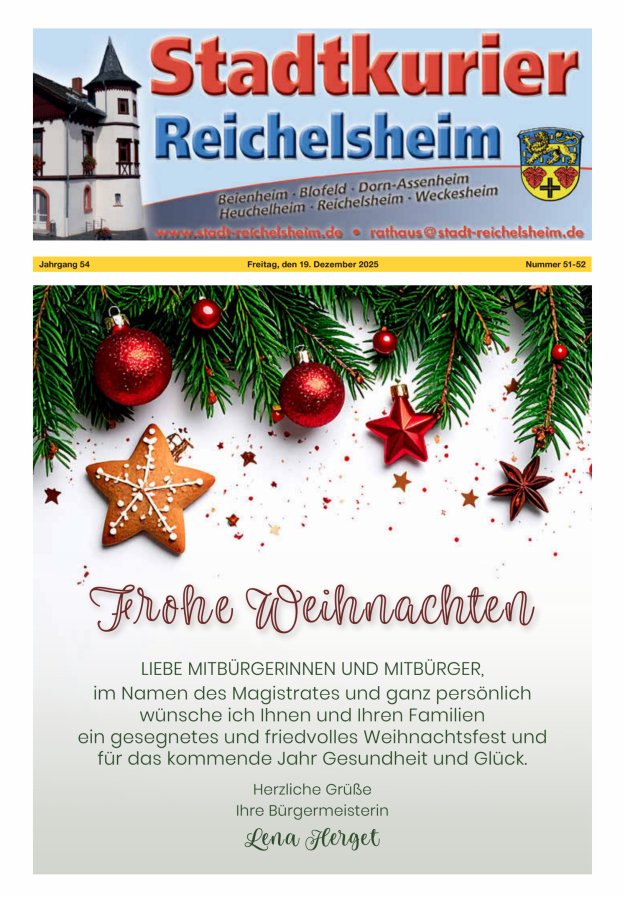 Stadtkurier Reichelsheim Titelblatt 51/2025