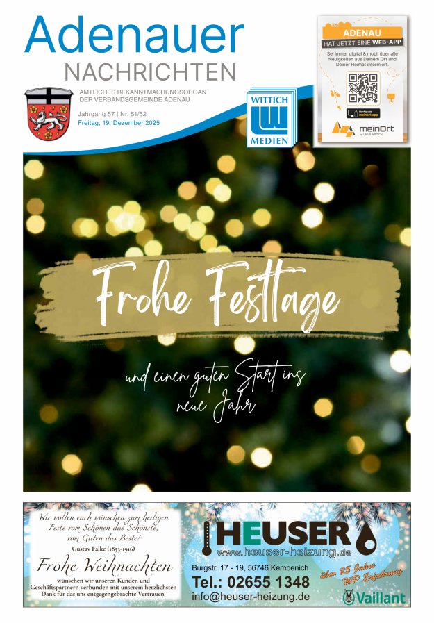 Adenauer Nachrichten Titelblatt 51/2025