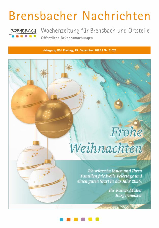 Brensbacher Nachrichten Titelblatt 51/2025