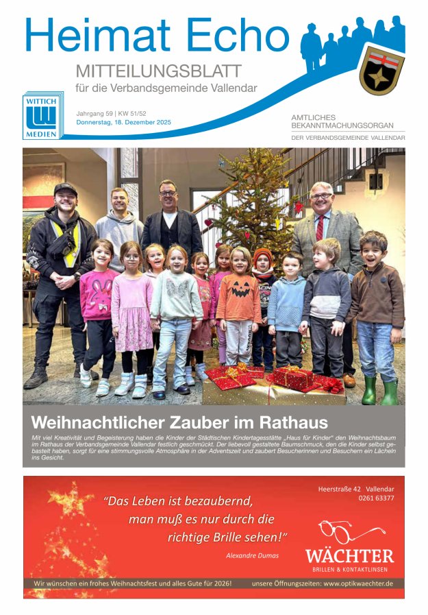 Heimat-Echo - Heimat- und Bürgerzeitung Verbandsgemeinde Vallendar Titelblatt 51/2025