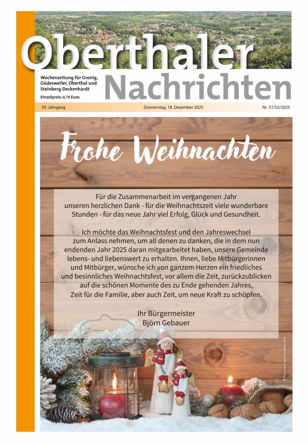 Oberthaler Nachrichten Titelblatt 51/2025
