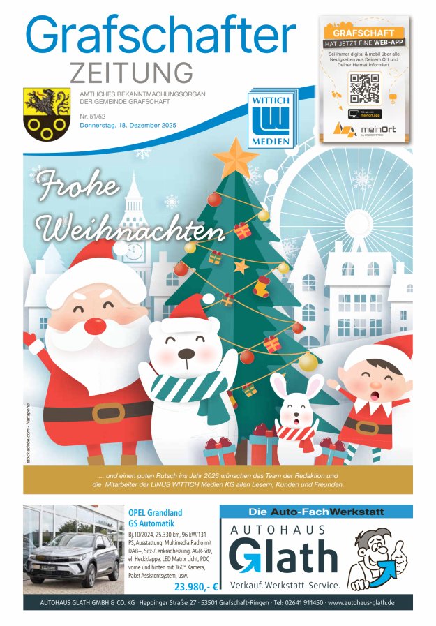 Grafschafter Zeitung Titelblatt 51/2025