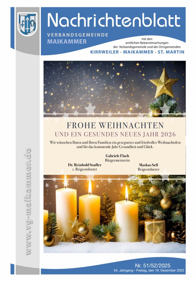 Nachrichtenblatt VG Maikammer Titelblatt 51/2025