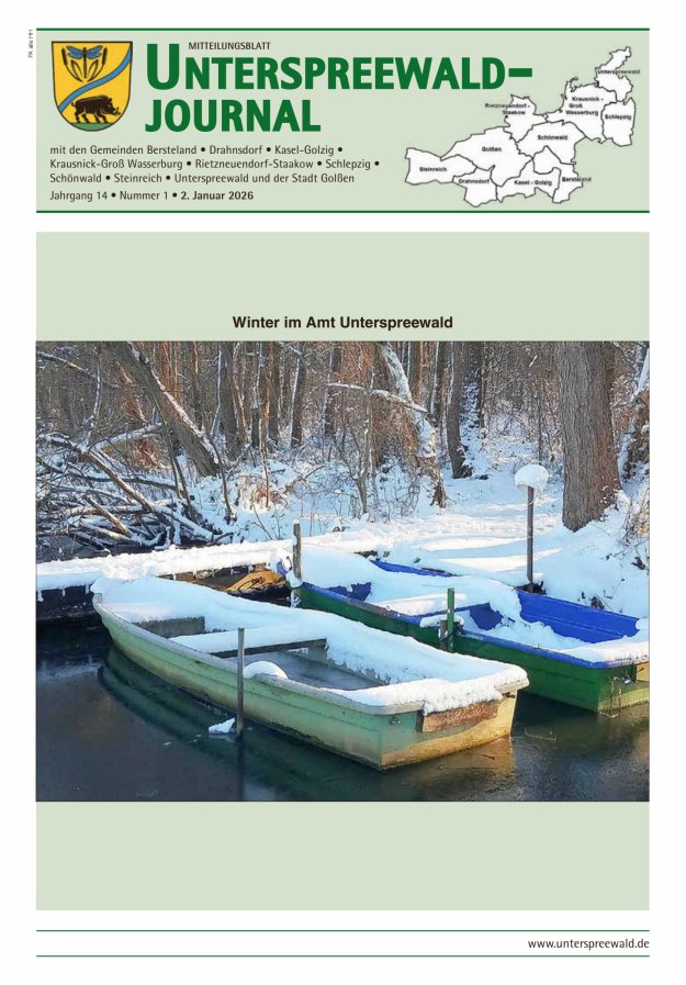 Unterspreewald-Journal Titelblatt 01/2026
