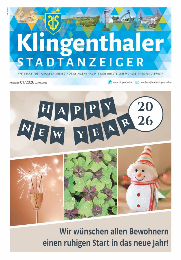 Klingenthaler Stadtanzeiger  Titelblatt 01/2026