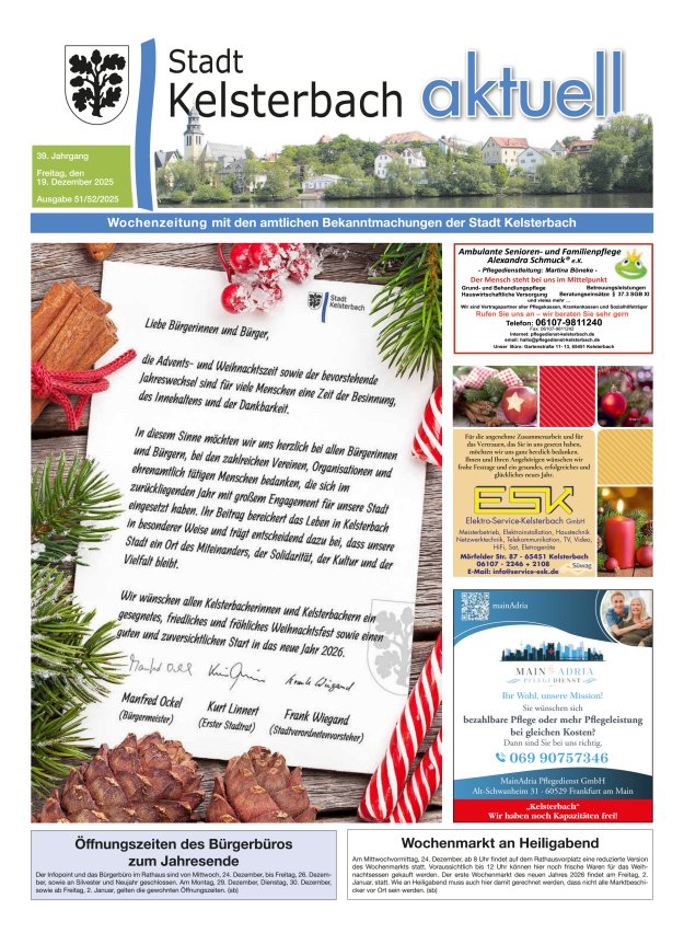 Kelsterbach aktuell Titelblatt 51/2025