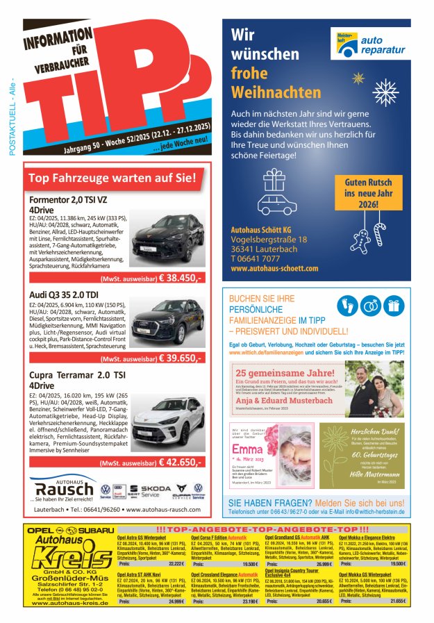 Tipp Vogelsberg Titelblatt 52/2025