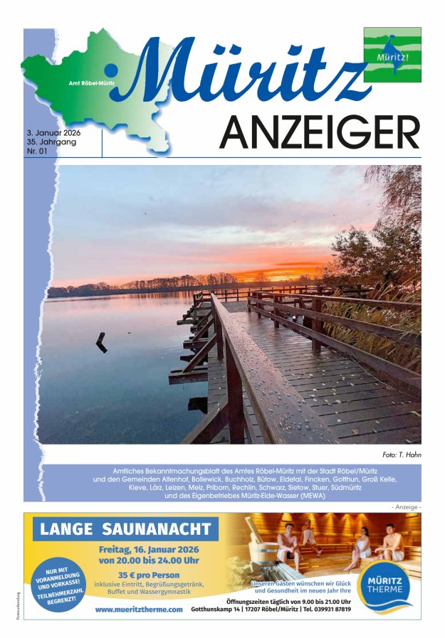 Müritz-Anzeiger Titelblatt 01/2026