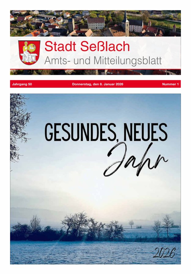 Amts- und Mitteilungsblatt Stadt Seßlach Titelblatt 01/2026