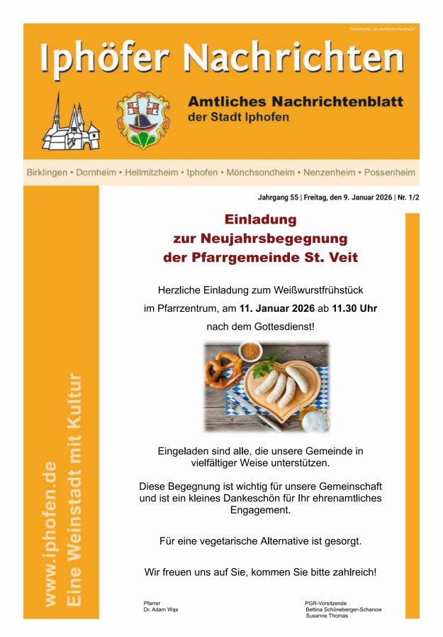 Iphöfer Nachrichten Titelblatt 01/2026