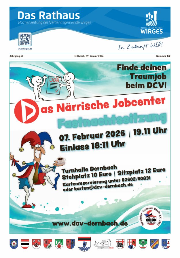 Das Rathaus - Informationen für die Bürger in der VG Wirges Titelblatt 02/2026