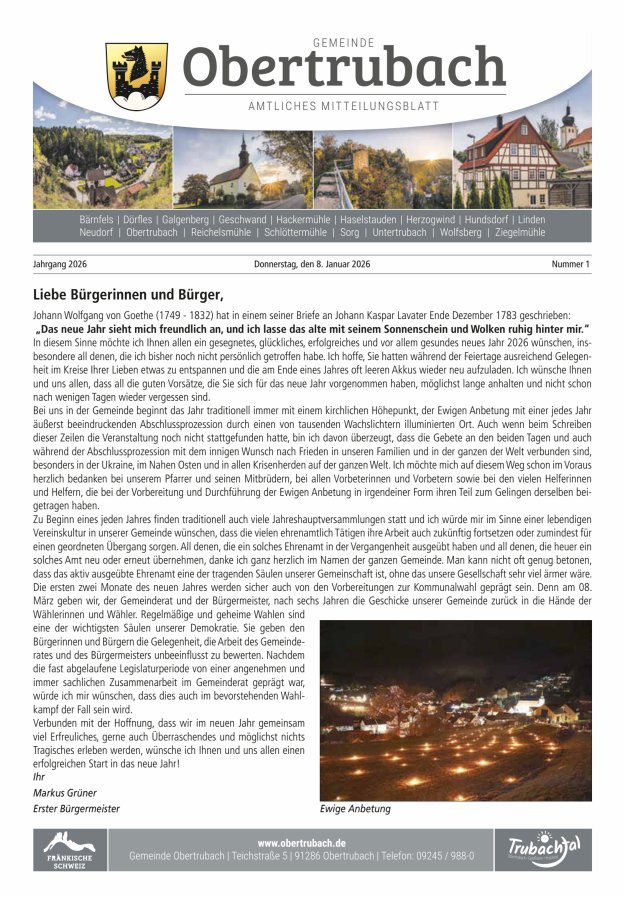 Obertrubach Titelblatt 01/2026