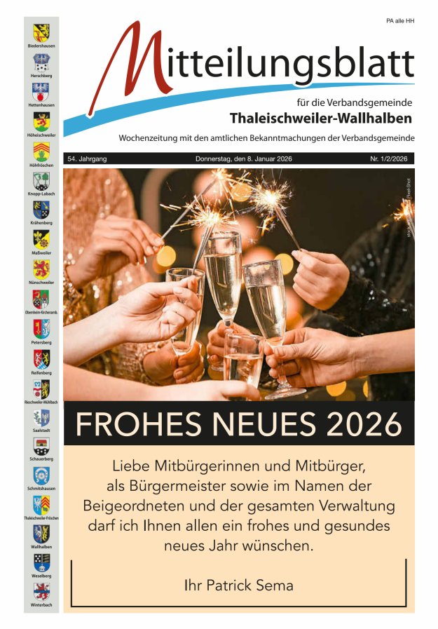 Mitteilungsblatt VG Thaleischweiler-Wallhalben Titelblatt 02/2026