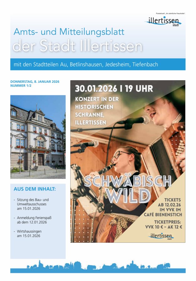 Amts- und Mitteilungsblatt Stadt Illertissen Titelblatt 01/2026
