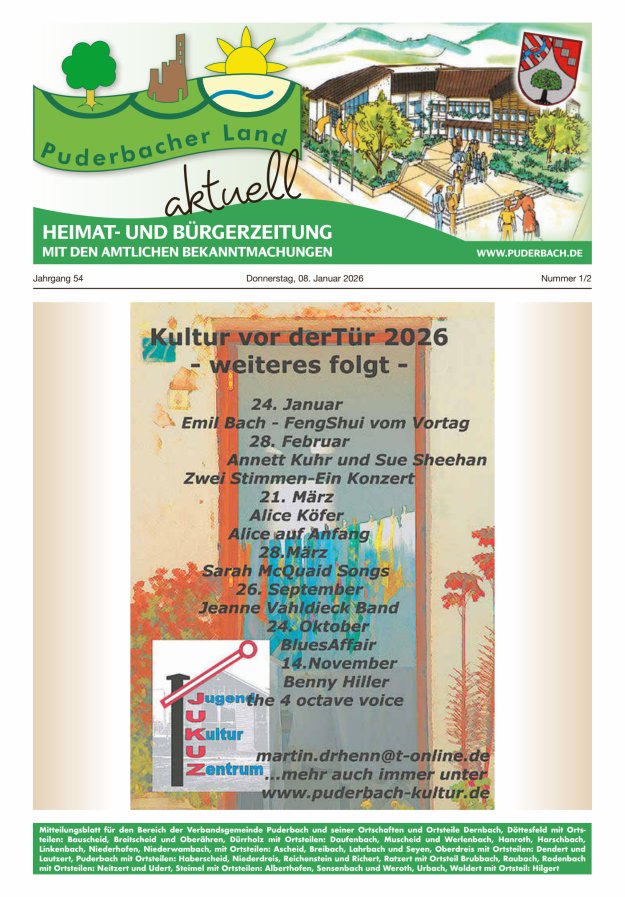 Puderbacher Land aktuell Titelblatt 02/2026
