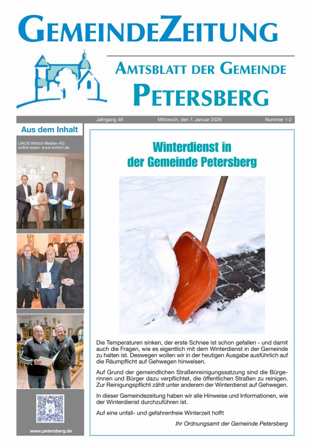 Amtsblatt Blickpunkt Petersberg Titelblatt 02/2026