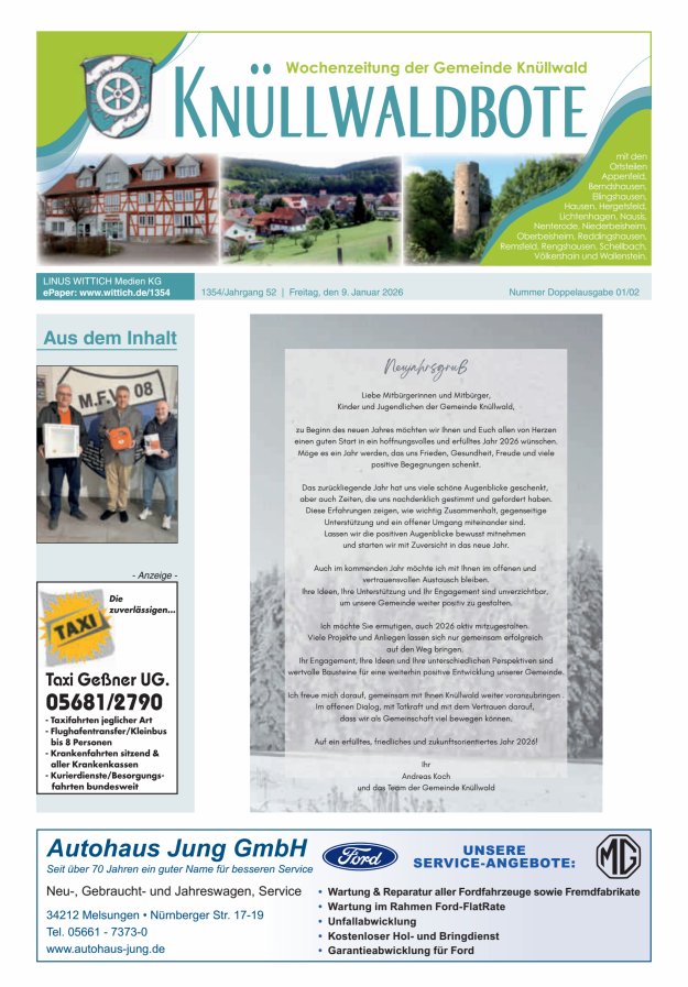 Knüllwaldbote Titelblatt 02/2026