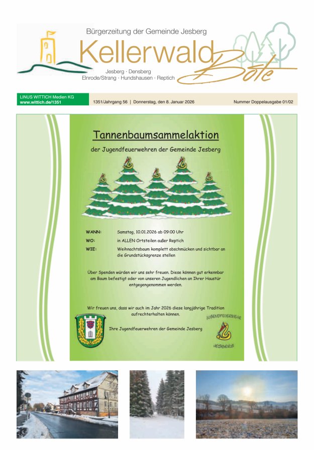 Kellerwaldbote - Bürgerzeitung der Gemeinde Jesberg Titelblatt 02/2026