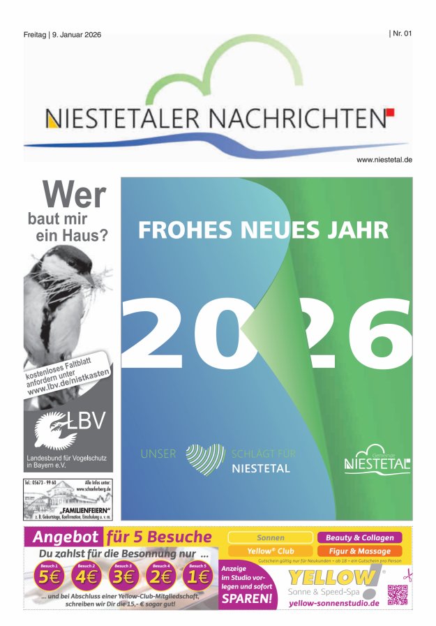 Niestetaler Nachrichten Titelblatt 01/2026