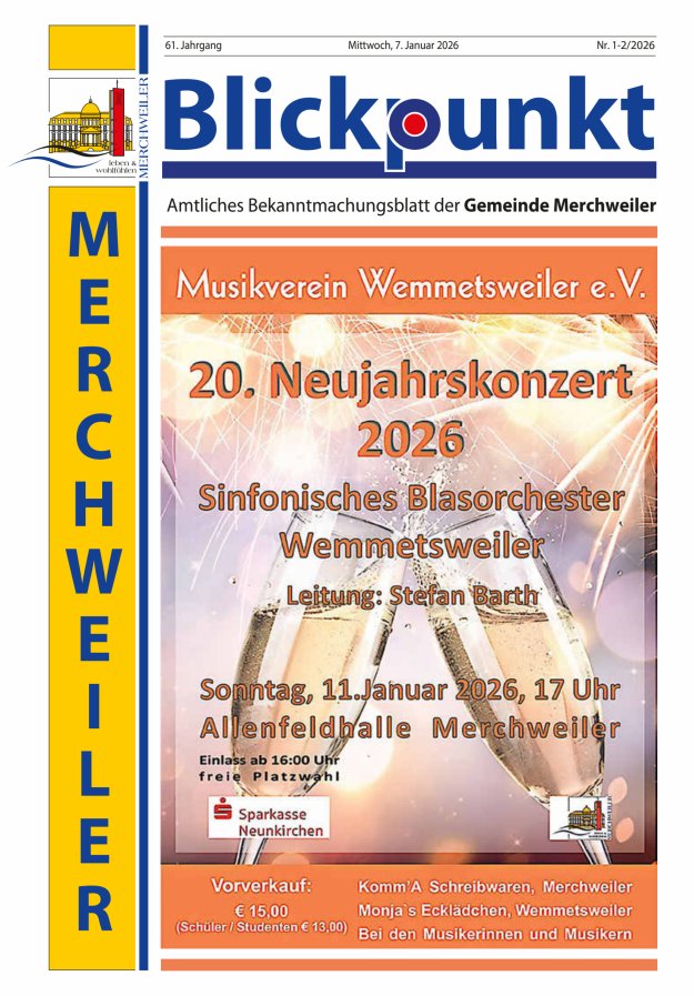 Blickpunkt Merchweiler Titelblatt 02/2026