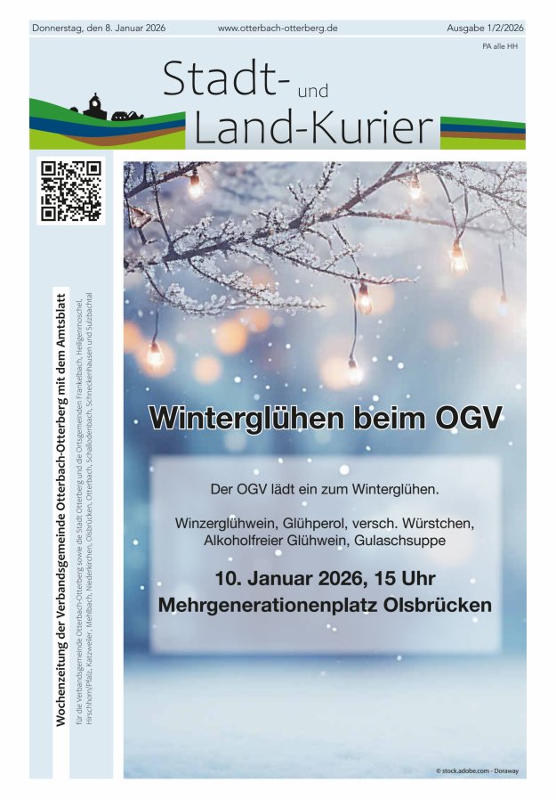 Stadt- und Land-Kurier Otterbach-Otterberg Titelblatt 02/2026