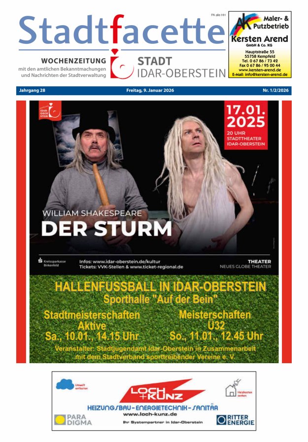 Stadtfacette Idar-Oberstein Titelblatt 02/2026