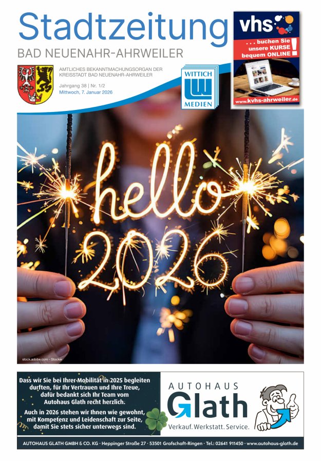 Stadtzeitung Bad Neuenahr-Ahrweiler Titelblatt 02/2026