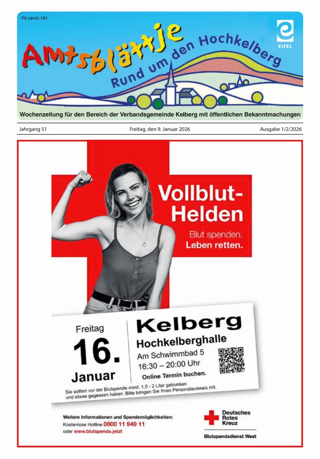 Amtsblättje - Rund um den Hochkelberg Titelblatt 02/2026