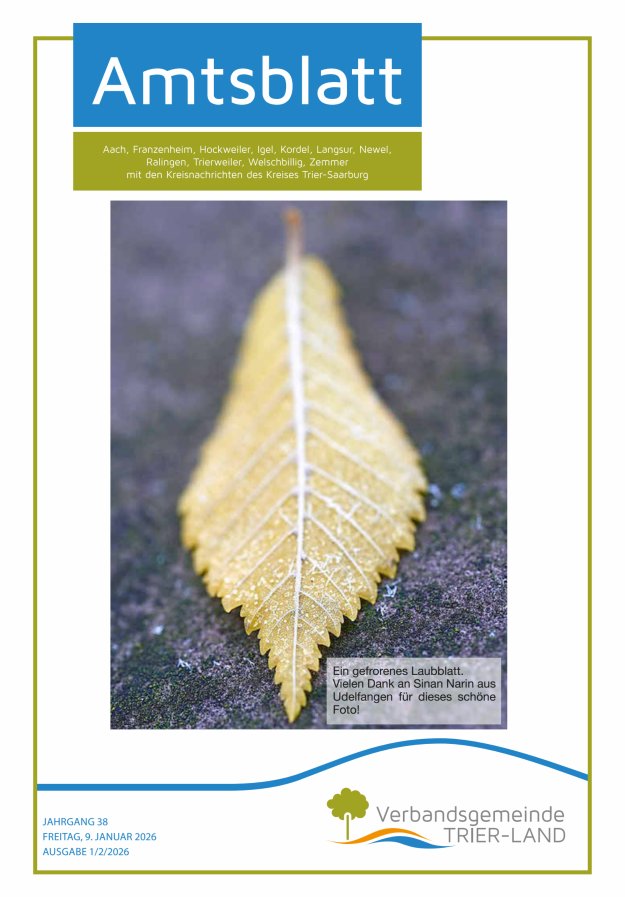Amtsblatt VG Trier-Land Titelblatt 02/2026