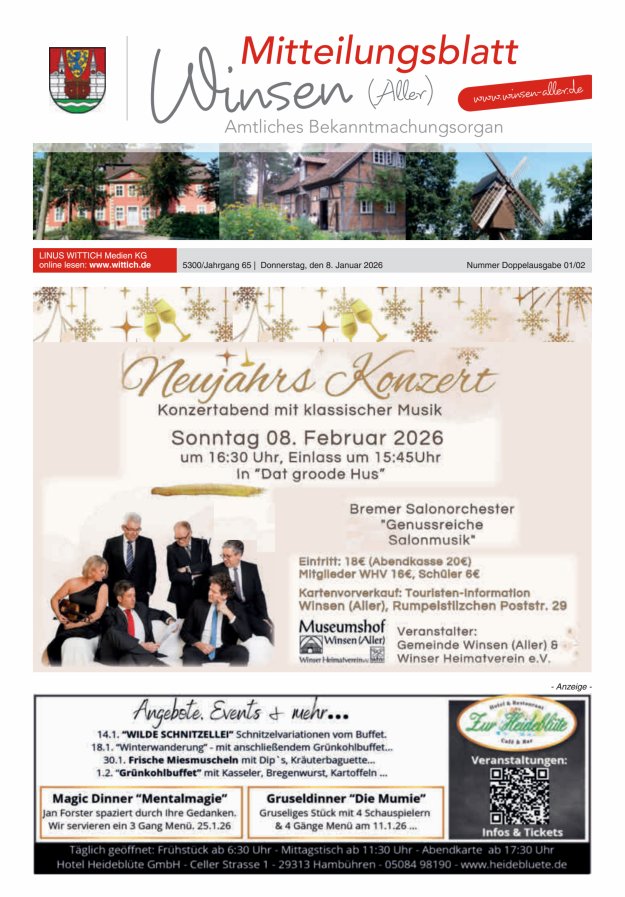 Mitteilungsblatt der Gemeinde Winsen Titelblatt 02/2026