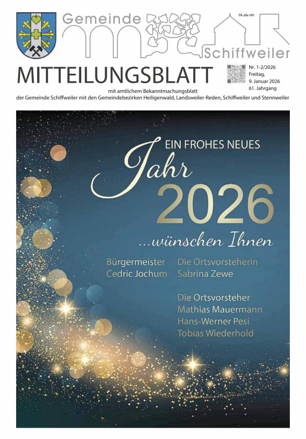 Mitteilungsblatt Schiffweiler Titelblatt 02/2026