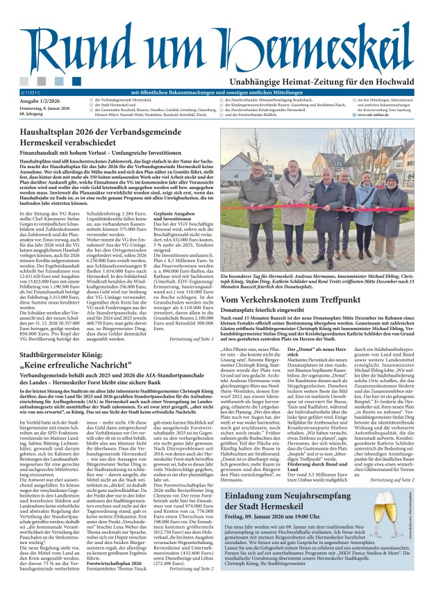 Rund um Hermeskeil Titelblatt 02/2026