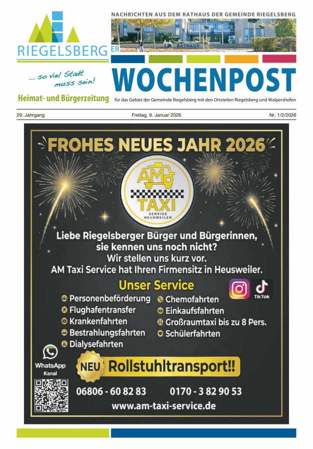 Riegelsberger Wochenpost Titelblatt 02/2026
