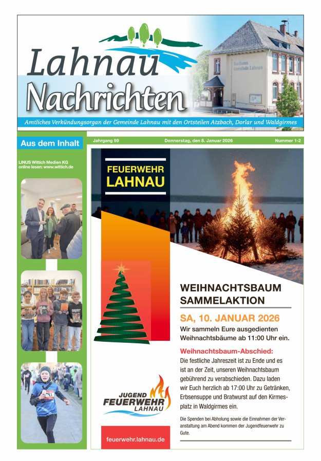 Lahnau Nachrichten Titelblatt 02/2026