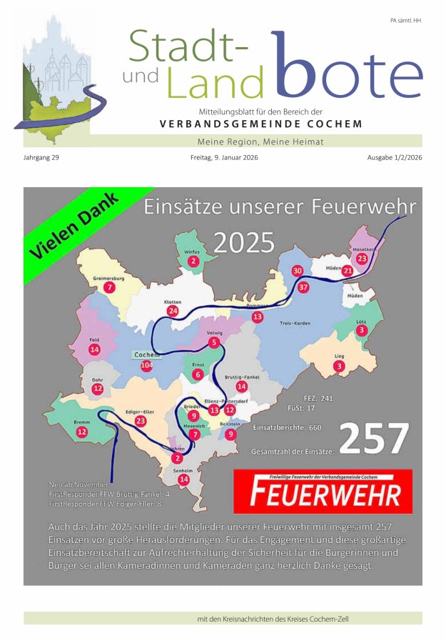 Stadt- und Landbote VG Cochem Titelblatt 02/2026